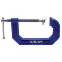 Irwin 225108 C-Clamp, 900 lb Clamping, 8 in Max Opening Size, 4 in D Throat, Steel Body, Blue Body