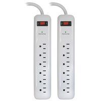 PowerZone OR2013X2 Surge Protector, 125 V, 15 A, 6-Outlet, 400 Joules Energy, White