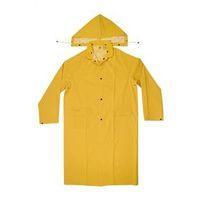 CLC CLIMATE GEAR Series R105L Protective Coat, L, PVC, Yellow, Detachable Collar, Snap Front Closure