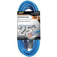 PowerZone ORCW511625 Extension Cord, 16 AWG Cable, 5-15P Grounded Plug, 5-15R Grounded Receptacle, 25 ft L, 125 V