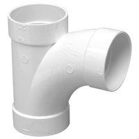 IPEX 201007 Sweep Pipe Tee, 2 in, Socket, PVC, White