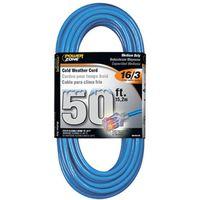 PowerZone ORCW511630 Extension Cord, 16 AWG Cable, 5-15P Grounded Plug, 5-15R Grounded Receptacle, 50 ft L, 125 V