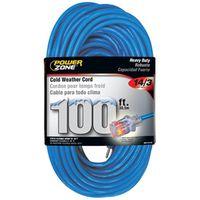 PowerZone ORCW511735 Extension Cord, 14 AWG Cable, 5-15P Grounded Plug, 5-15R Grounded Receptacle, 100 ft L, 125 V