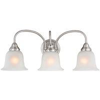 Boston Harbor LYB130928-3VL-BN Vanity Light Fixture, 60 W, 3-Lamp, A19 or CFL Lamp, Steel Fixture