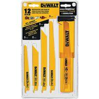 DEWALT DW4892 Reciprocating Saw Blade Set, 12-Piece, Bi-Metal, Yellow