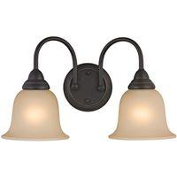 Boston Harbor LYB130928-2VL-VB Vanity Light Fixture, 60 W, 2-Lamp, A19 or CFL Lamp, Steel Fixture