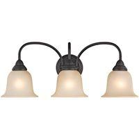 Boston Harbor LYB130928-3VL-VB Vanity Light Fixture, 60 W, 3-Lamp, A19 or CFL Lamp, Steel Fixture