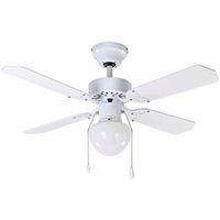 Canarm Galaxy Series CF15636411S Ceiling Fan, 5-Blade, White Housing, Bleached Oak/White Blade, 36 in Sweep, 3-Speed