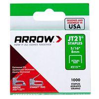 Arrow 215 Staple, 7/16 in W Crown, 5/16 in L Leg, Steel, 0.03 ga