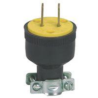 Eaton Wiring Devices 1723-BOX Electrical Plug, Round, 1/4 to 39/64 in, 2-Pole, 15 A, 125 V, NEMA: NEMA 1-15, Black