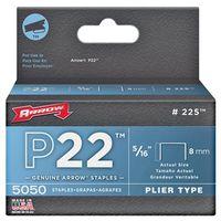 Arrow P22 Series 225 Staple, 7/16 in W Crown, 5/16 in L Leg