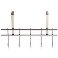 Simple Spaces HK07-CH Door Garment Hook, Each Hook: 4.8 lb, 5-Hook, Steel, Chrome, Hanging Mounting