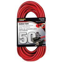 PowerZone OR514730/506730 Extension Cord, 14 AWG Cable, 50 ft L, 125 V, Red