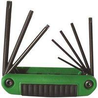 Eklind Ergo-Fold Series 25581 Key Set, T8, T10, T15, T20, T25, T27, T30, T40 Drive, Torx Drive, Ergonomic Handle