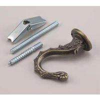 ANT. BRASS JUMBO SWAG HOOK SET 583ABR