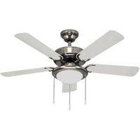 Canarm Eclipse Series CF9042551S Ceiling Fan, 5-Blade, Bleached Oak/White Blade, 42 in Sweep, Fiber Blade, 3-Speed