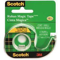 3M 104NA Transparent Tape, 12-1/2 yd L, 1/2 in W