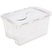 Sterilite 19148006 Storage Box, Plastic, Clear/White, 22-3/8 in L, 15-7/8 in W, 13-1/8 in H