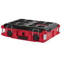 Milwaukee PACKOUT 48-22-8424 Tool Box, 75 lb, Plastic, Red, 22.1 in L x 16.1 in W x 6.6 in H Outside