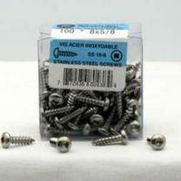 Reliable PKAS858VP Screw, 5/8 in L, Pan Head, Square Drive, Self-Tapping, Type A Point, Stainless Steel, Stainless Steel