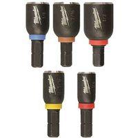 Milwaukee SHOCKWAVE Impact Duty 49-66-4563 Nut Driver Set, 5-Piece, Insert Magnetic, Steel