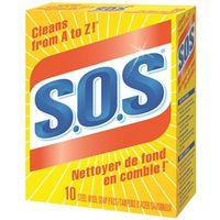 S.O.S 01346 Soap Pad, Steel Wool Abrasive, 10 PK