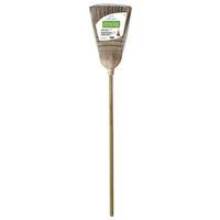 Simple Spaces 502 Warehouse Broom, 12 in Sweep Face, 18 in L Trim, Fiber Bristle, 55-1/4 in L, Hardwood Handle