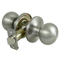 ProSource T9630BRA4V Passage Knob, Metal, Stainless Steel, 2-3/8 to 2-3/4 in Backset, 1-3/8 to 1-3/4 in Thick Door
