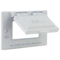 Hubbell 5101-1 Cover, Flip, Snap, 2-13/16 in L, 4-9/16 in W, 1-Gang, Metal, White, Powder-Coated, 24/CT