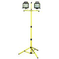 PowerZone ORHLT500X2 Work Light, 120 V, 1000 W, 2-Lamp, Halogen Lamp, 8000 Lumens, Yellow