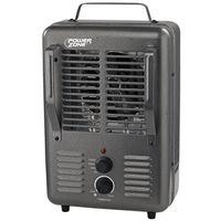 PowerZone BNS-15U3 Deluxe Portable Utility Heater, 12.5 A, 120 V, 1300, 1500 W, 2-Heating Stage, Gray