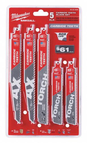 SAWZALL 5 PIECE SET WOOD/METAL RECIP