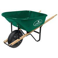 Landscapers Select 34564 Wheelbarrow, 6 cu-ft Volume, Steel Tray, 1-Wheel, Pneumatic Wheel, 16 in Wheel