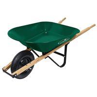 Landscapers Select 34563 Wheelbarrow, 4 cu-ft Volume, Steel Tray, 1-Wheel, Pneumatic Wheel, 14 in Wheel