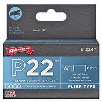 Arrow P22 Series 224 Staple, 7/16 in W Crown, 1/4 in L Leg