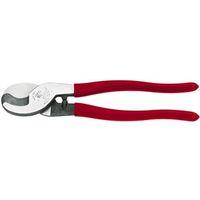 Klein Tools 63050 Cable Cutter, 9-1/2 in OAL, Steel Jaw, Cushion-Grip Handle, Red Handle