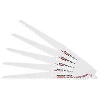 Milwaukee 48-00-5036 Reciprocating Saw Blade, Applicable Materials: Nail-Embedded Wood, 3/4 in W, 9 in L, 5 TPI