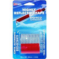 Incom RE2110 Reflective Tape, 10 ft L, 2 in W, Red/Silver