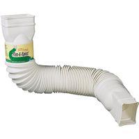 Amerimax Flex-A-Spout Series 85510 Downspout Extension, 22 to 55 in L Extended, Vinyl, White