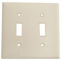Eaton Wiring Devices 2139W-BOX Wallplate, 4-1/2 in L, 4-9/16 in W, 2 -Gang, Thermoset, White, High-Gloss