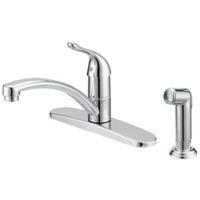 Boston Harbor 67534-1001 Kitchen Faucet, 1.8 gpm, 1-Handle, 4-Faucet Hole, Metal/Plastic, Chrome Plated
