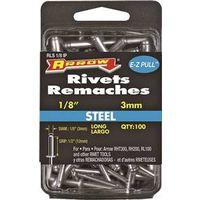 Arrow RLS1/8IP Pop Rivet, Long, 1/2 in Grip, 1/2 in L, Steel, 100/PK