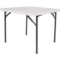 Simple Spaces BT036X001A Folding Table, 36 in OAW, 36 in OAD, 29-1/4 in OAH, Steel Frame, Polyethylene Tabletop