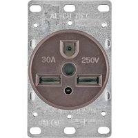Arrow Hart 1234-BOX Power Receptacle, 2 -Pole, 250 V, 30 A, NEMA: NEMA 6-30R, Brown
