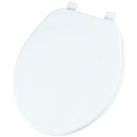 Mayfair 92B-000 Toilet Seat, Round, Plastic, White, Top-Tite Hinge, For: Round Bowls