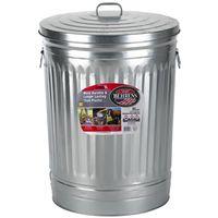 Behrens 1270 Trash Can, 31 gal Capacity, Steel, Silver