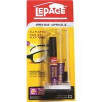 LePage 1668383 Super Glue, Clear, Liquid, 4 mL, Carded Bottle