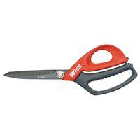 Crescent Wiss W10TM Lightweight Scissors, 10 in OAL, 4 in L Cut, Stainless Steel Blade, Ring Handle, Gray/Red Handle