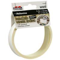 Bennett F/WHITE Melamine Edge Banding, 8 ft L Actual, 13/16 in W Actual