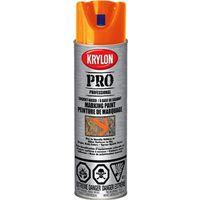 Krylon 458540000 Inverted Marking Spray Paint, Solvent Base, 20 min Drying, Fluorescent Orange, 15 oz